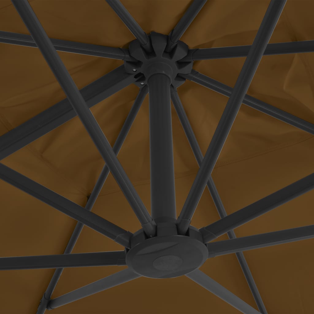 vidaXL Parasol déporté avec mât en aluminium 300x300 cm taupe