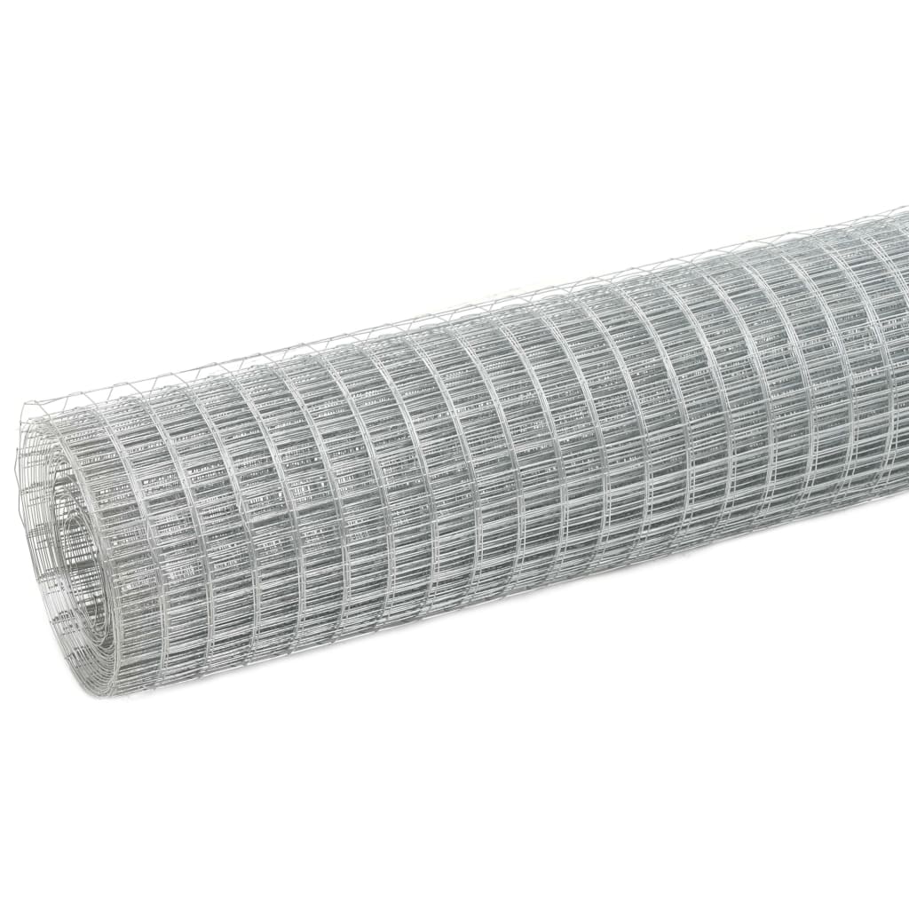 vidaXL Grillage pour volière Acier galvanisé 10x0,5 m Argenté