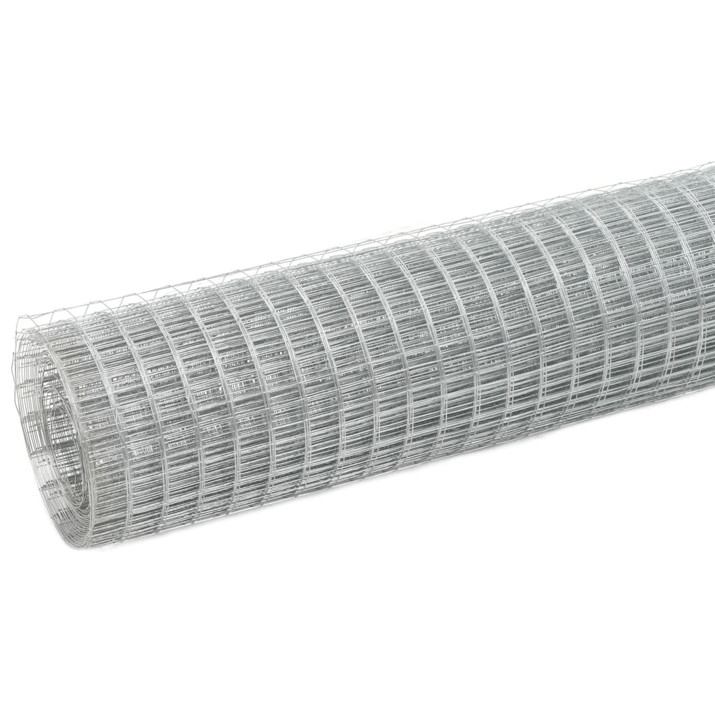 vidaXL Grillage pour volière Acier galvanisé 25x0,5 m Argenté