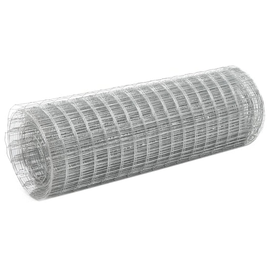 vidaXL Grillage pour volière Acier galvanisé 25x0,5 m Argenté