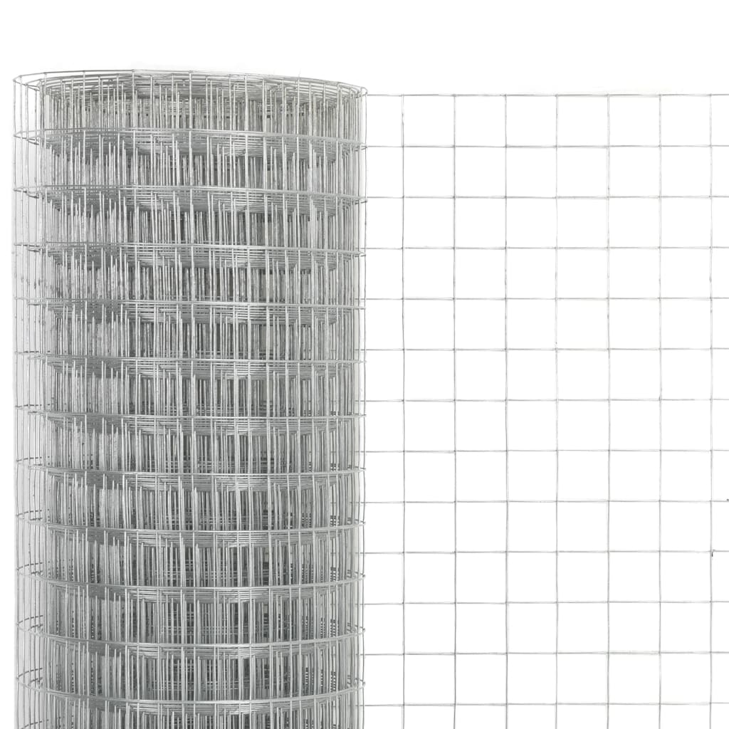 vidaXL Grillage pour volière Acier galvanisé 25x0,5 m Argenté