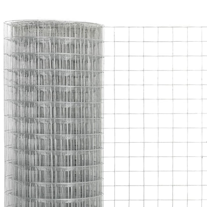 vidaXL Grillage pour volière Acier galvanisé 25x0,5 m Argenté