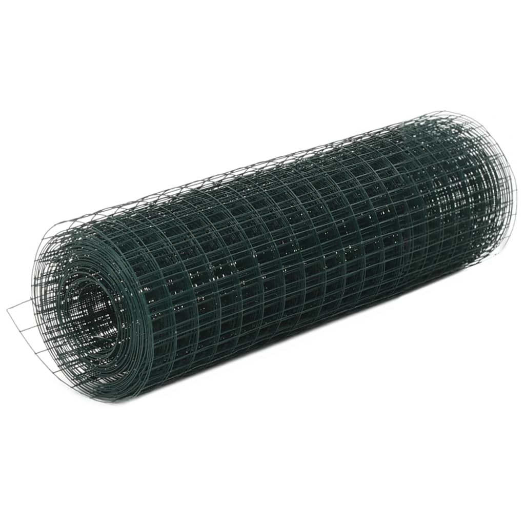 vidaXL Grillage Acier avec revêtement en PVC 25x0,5 m Vert