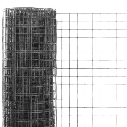 vidaXL Grillage Acier avec revêtement en PVC 25x0,5 m Gris