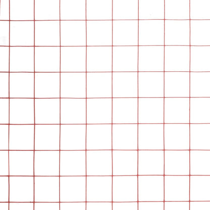 vidaXL Grillage Acier avec revêtement en PVC 25x0,5 m Rouge