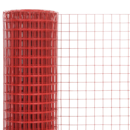 vidaXL Grillage Acier avec revêtement en PVC 25x1,5 m Rouge