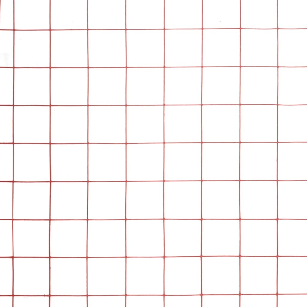 vidaXL Grillage Acier avec revêtement en PVC 25x1,5 m Rouge