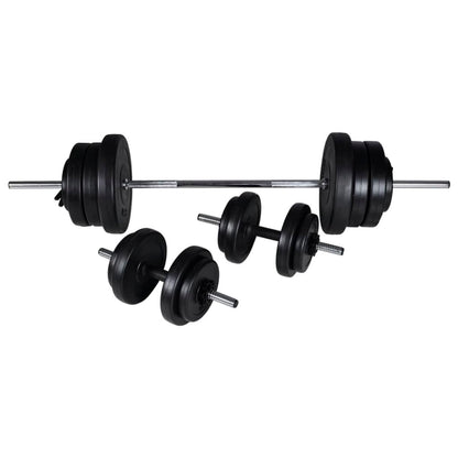 vidaXL Banc d'entraînement avec jeu d'haltères et de disques de poids 60,5 kg