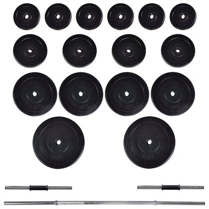 vidaXL Banc d'entraînement avec jeu d'haltères et de disques de poids 60,5 kg