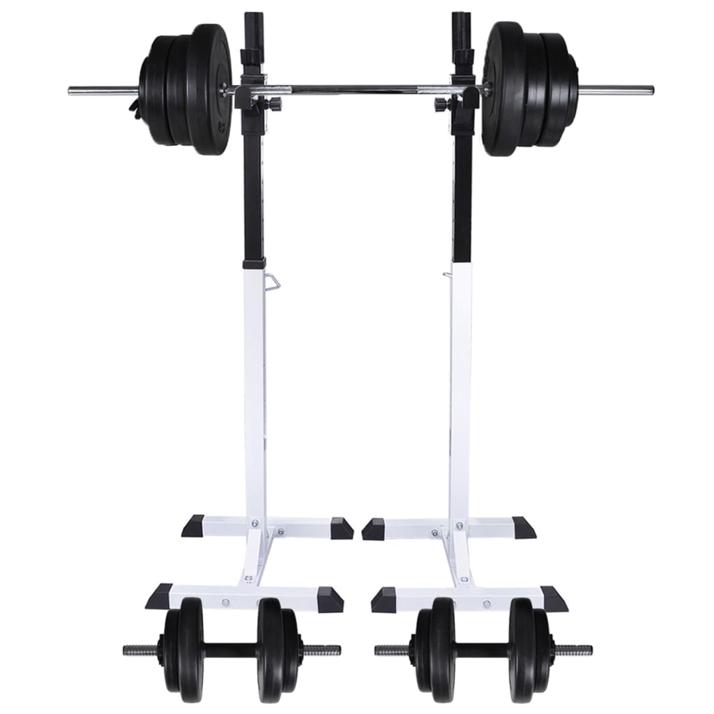 vidaXL Support d'haltères avec jeu d'haltères et de poids 60,5 kg