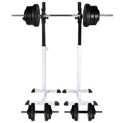 vidaXL Support d'haltères avec jeu d'haltères et de poids 60,5 kg