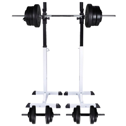 vidaXL Support d'haltères avec jeu d'haltères et de poids 60,5 kg
