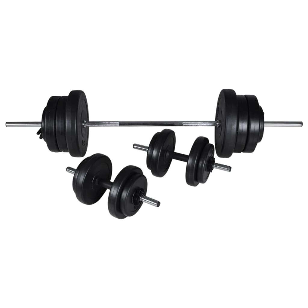 vidaXL Support d'haltères avec jeu d'haltères et de poids 60,5 kg