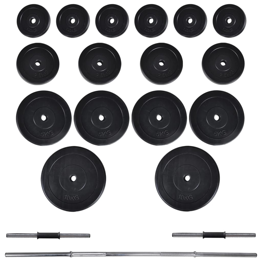 vidaXL Support d'haltères avec jeu d'haltères et de poids 60,5 kg