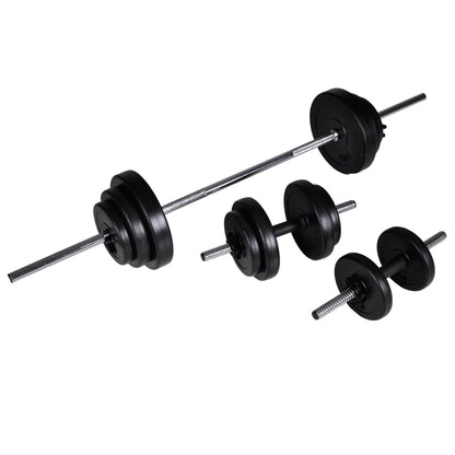 vidaXL Banc d'entraînement réglable avec jeu d'haltères 30,5 kg