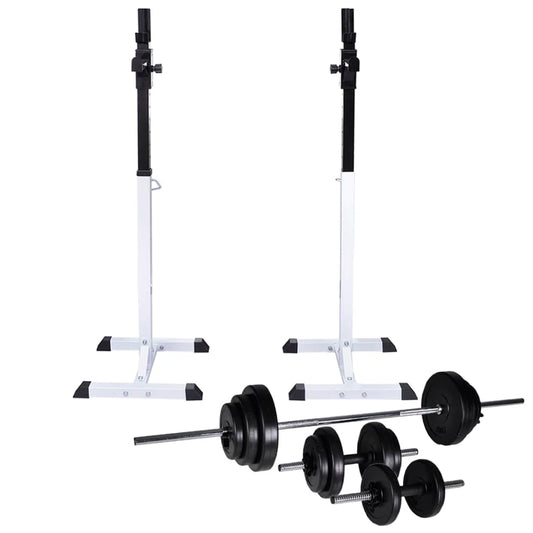 vidaXL Support d'haltères avec jeu d'haltères et de poids 30,5 kg