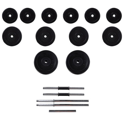 vidaXL Support d'haltères avec jeu d'haltères et de poids 30,5 kg