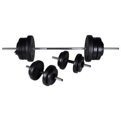 vidaXL Tour de musculation avec jeu d'haltères et poids 60,5 kg