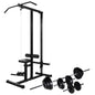 vidaXL Tour de musculation avec jeu d'haltères et poids 30,5 kg