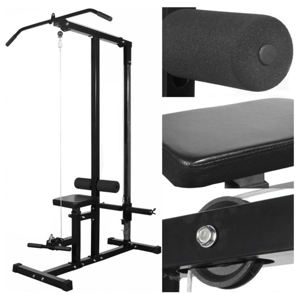 vidaXL Tour de musculation avec jeu d'haltères et poids 30,5 kg