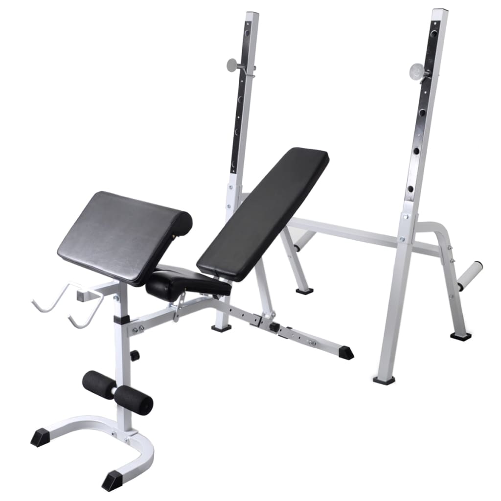 vidaXL Banc d'entraînement et support de poids jeu d'haltères 60,5 kg