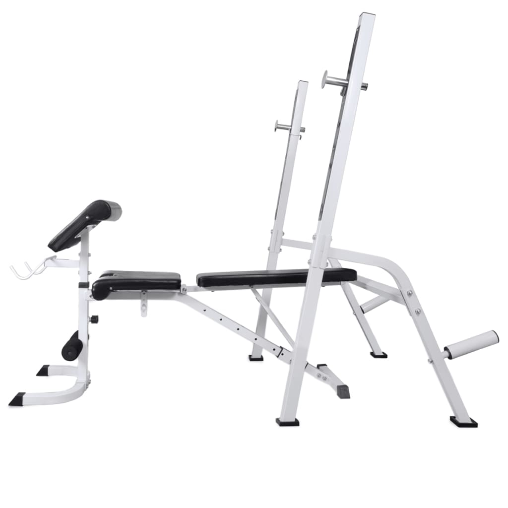 vidaXL Banc d'entraînement et support de poids jeu d'haltères 60,5 kg