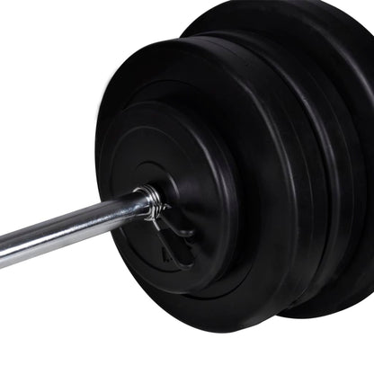 vidaXL Banc d'entraînement et support de poids jeu d'haltères 60,5 kg