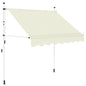 vidaXL Auvent manuel rétractable 200 cm Crème