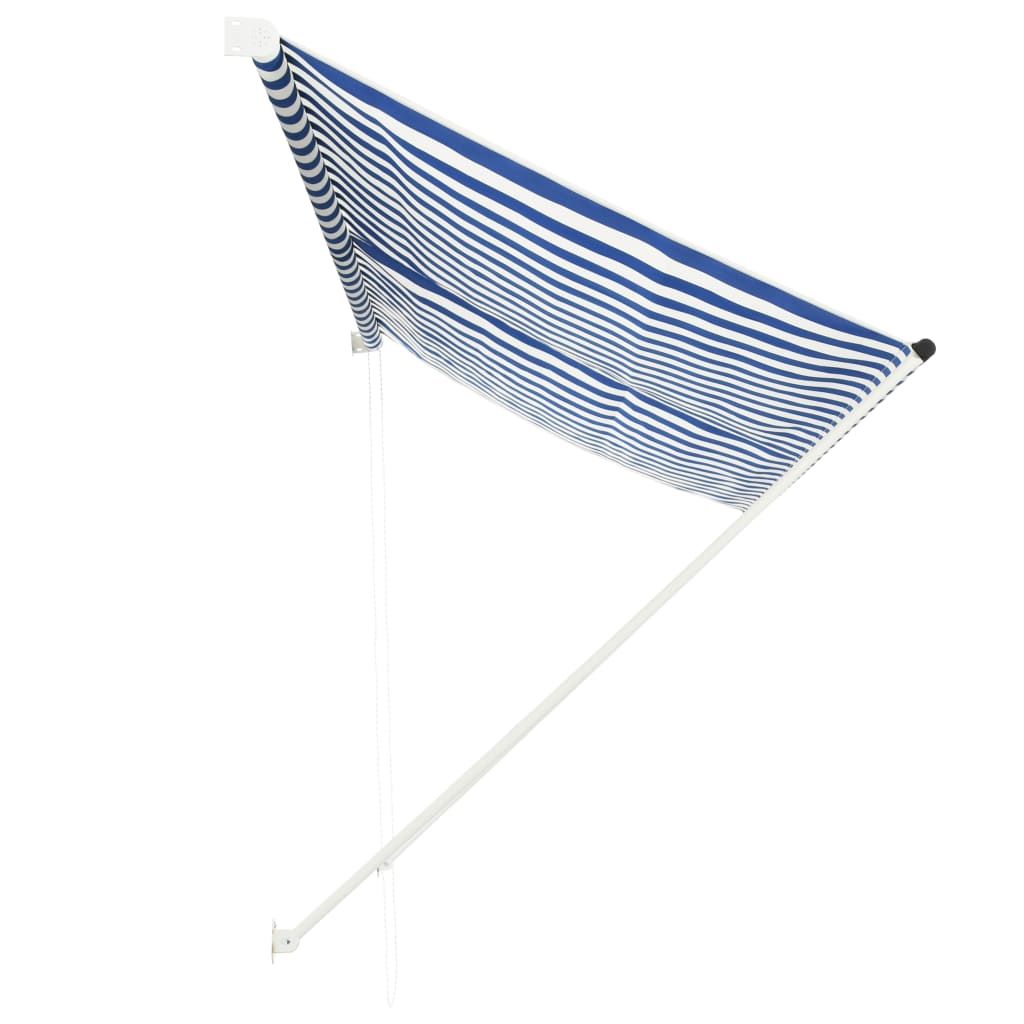 vidaXL Auvent rétractable 300x150 cm Bleu et blanc