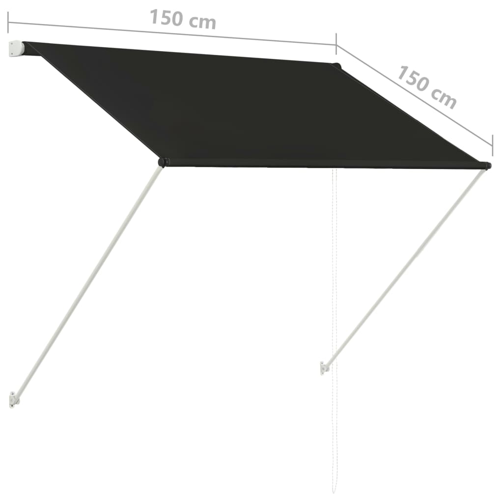 vidaXL Auvent rétractable 150x150 cm Anthracite