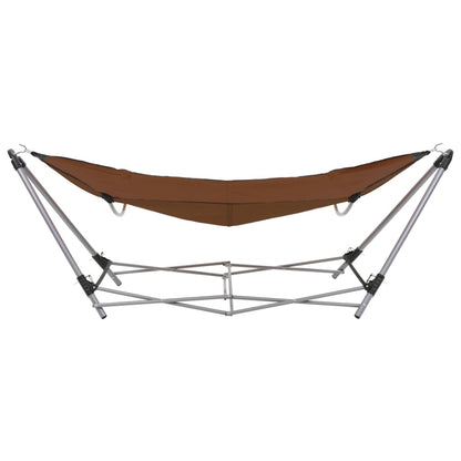 vidaXL Hamac avec support pliable Marron