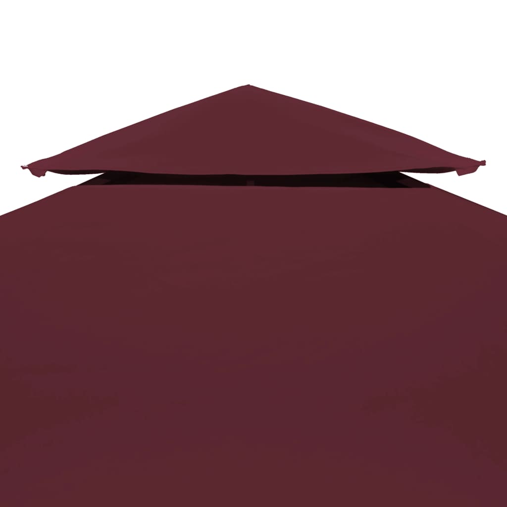 vidaXL Toile supérieure double de belvédère 310 g/m² 3x3 m Bordeaux