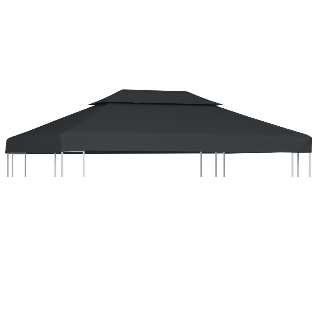 vidaXL Toile de belvédère 2 niveaux 310 g/m² 4 x 3 m Anthracite
