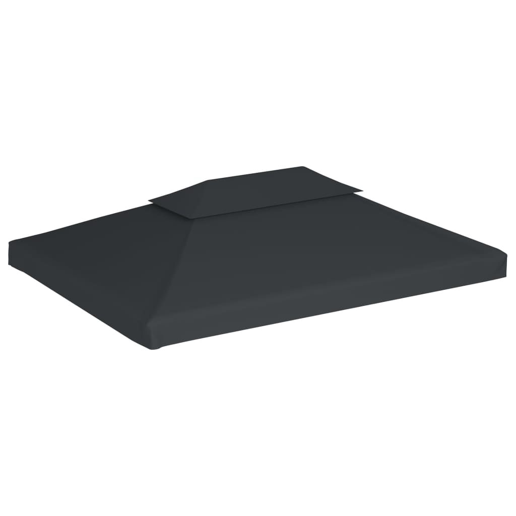 vidaXL Toile de belvédère 2 niveaux 310 g/m² 4 x 3 m Anthracite