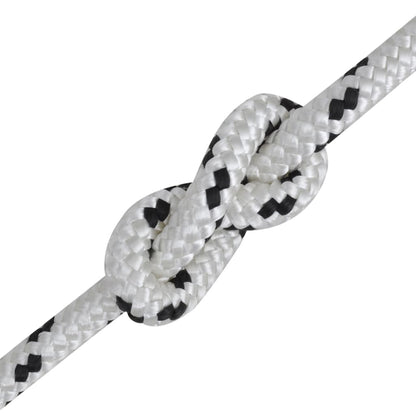 vidaXL Corde de bateau tressée Polyester 8 mm 250 m Blanc