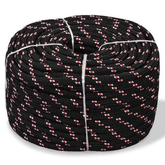 vidaXL Corde de bateau Polypropylène 12 mm 250 m Noir