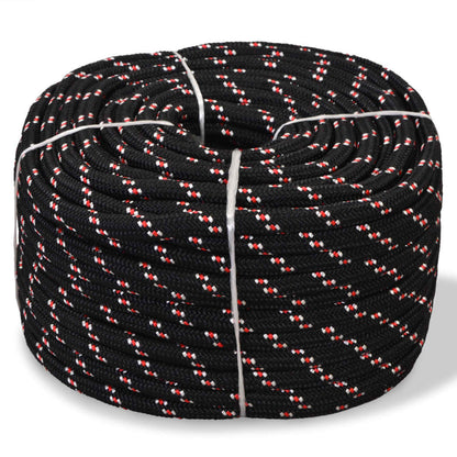vidaXL Corde de bateau Polypropylène 14 mm 250 m Noir