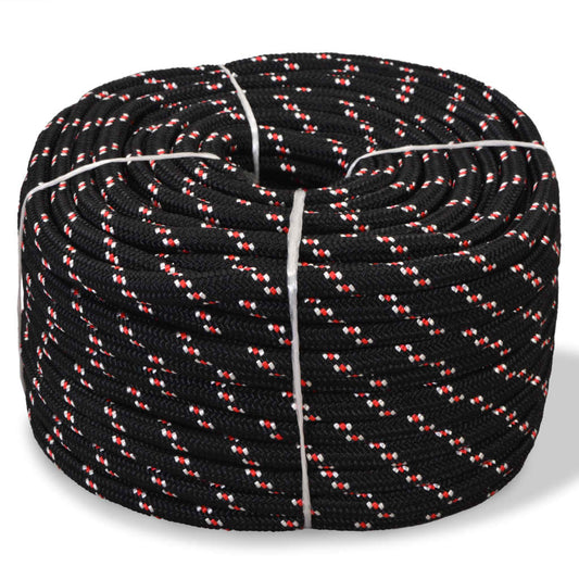 vidaXL Corde de bateau Polypropylène 14 mm 250 m Noir