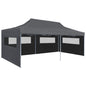 vidaXL Tente de réception pliable avec parois 3 x 6 m Anthracite