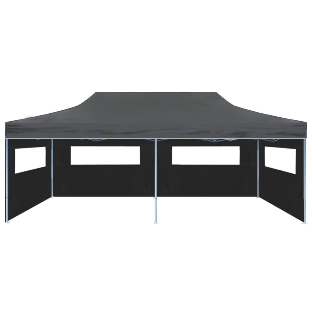 vidaXL Tente de réception pliable avec parois 3 x 6 m Anthracite