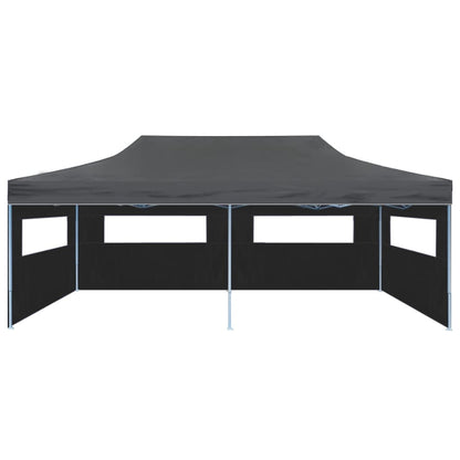 vidaXL Tente de réception pliable avec parois 3 x 6 m Anthracite
