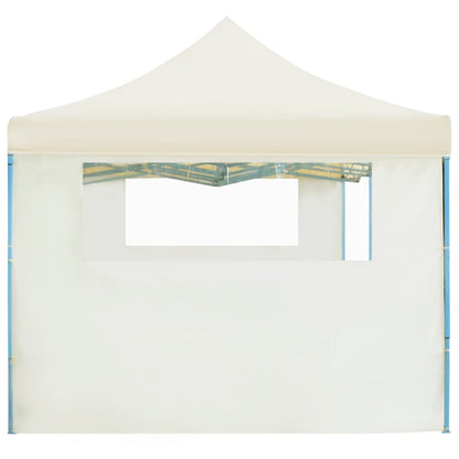 vidaXL Tente de réception pliable avec 5 parois 3x9 m Blanc cassé