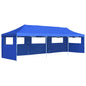 vidaXL Tente de réception pliable avec 5 parois 3x9 m Bleu