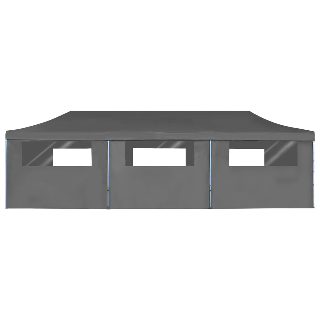 vidaXL Tente de réception pliable avec 8 parois 3 x 9 m Anthracite