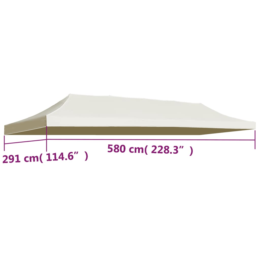 vidaXL Toit de tente de réception 3 x 6 m Crème