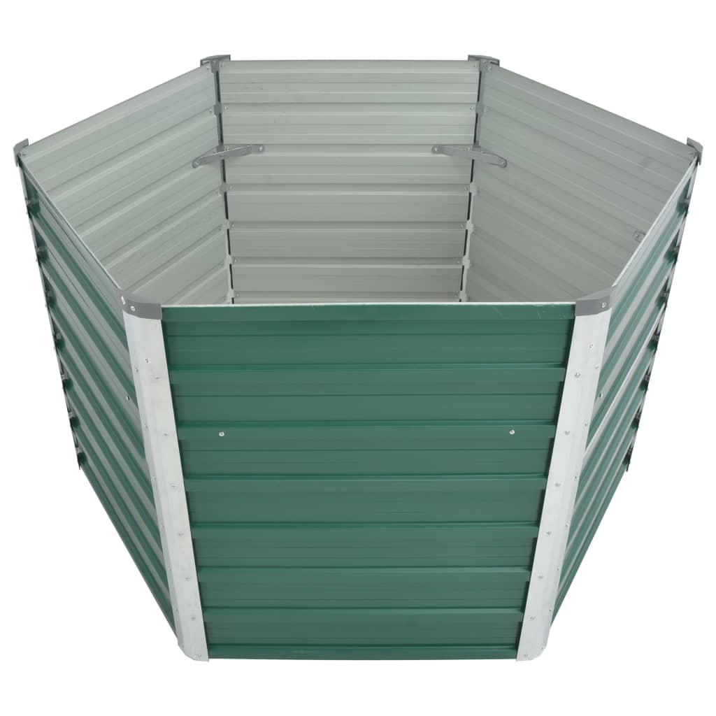 vidaXL Lit surélevé de jardin Acier galvanisé 129x129x77 cm Vert