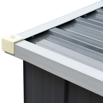 vidaXL Abri de stockage de bois Acier galvanisé 330x84x152 cm Gris