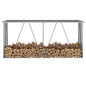vidaXL Abri de stockage de bois Acier galvanisé 330x84x152 cm Gris
