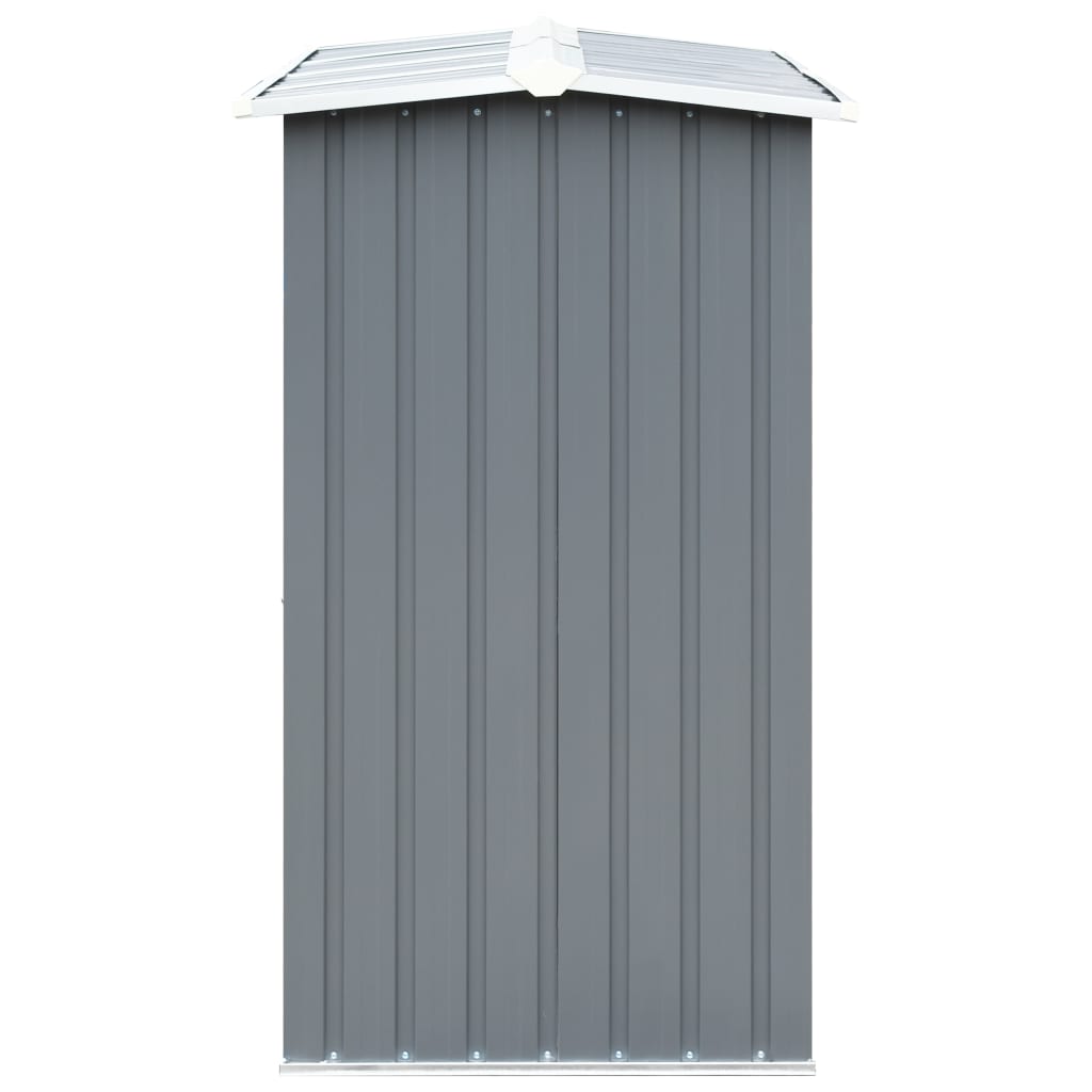 vidaXL Abri de stockage de bois Acier galvanisé 330x92x153 cm Gris