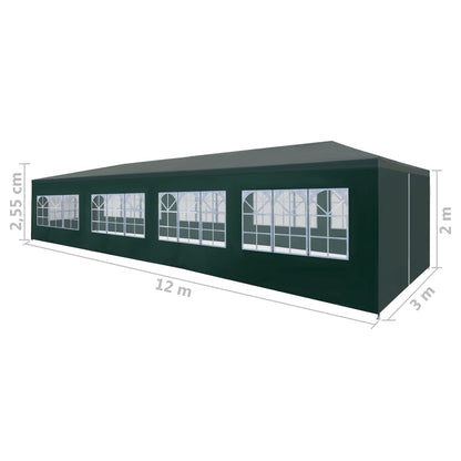 vidaXL Tente de réception 3 x 12 m Vert